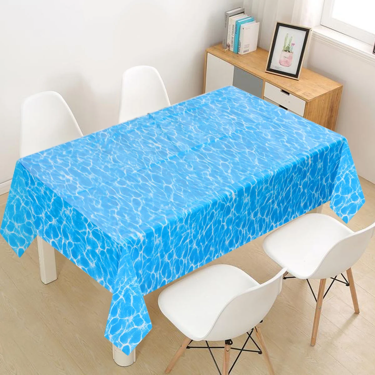 1pc Ocean Theme Party Tablecloth Underwater Plastic Table Cover Birthday Blue Ocean Animals Theme Birthday Party Supplies