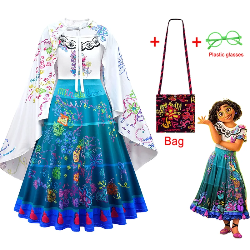 

New movie Encanto Mirabel Madrigal Isabela Dolores Sister Cosplay Costume Dress For Halloween Carnival Princess Party dresses