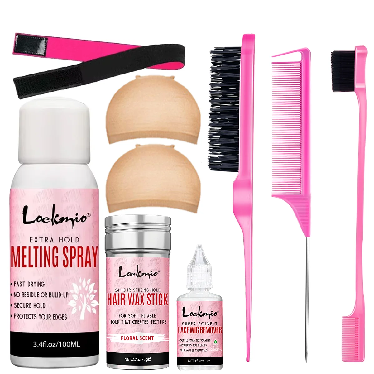 

Lace Wig Adhesive Waterproof Melting Spray Natural Wax Stick for Hair Styling Smooth Break Back Hair Finishing Solid Wax for Wig