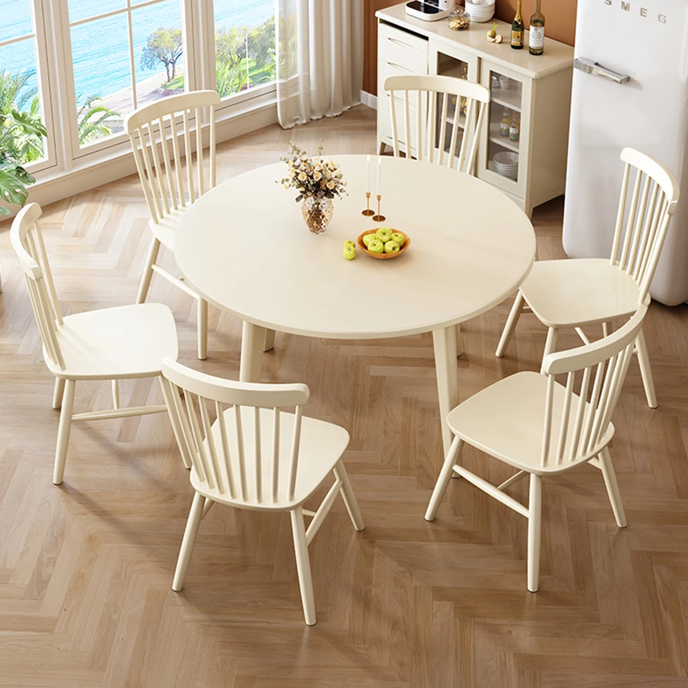 

Chair Modern Dining Table White Nordic Breakfast Waterproof Dining Table Living Round Set Sala Da Pranzo Home Accessories