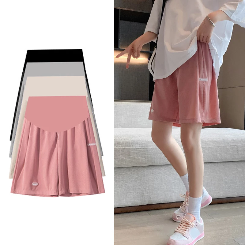 شورت أمومة عالي الخصر للنساء الحوامل ، كابريس حمل فضفاض ، مقاس كبير ، ساق واسعة ، صيف #2