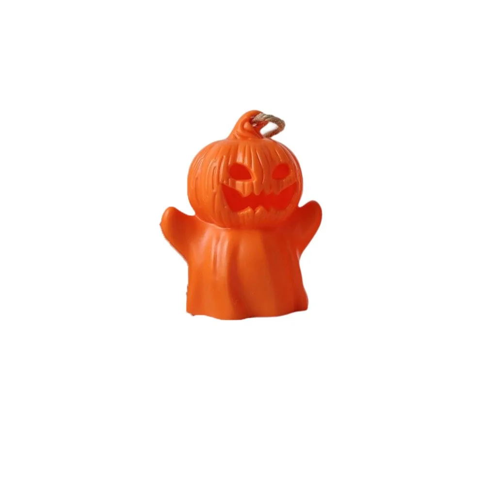 Skeleton Pumpkin Nightlight LED Glowing Button Cell Battery Operated Spooky Tabletop Lamp Smooth Surface Durable Base