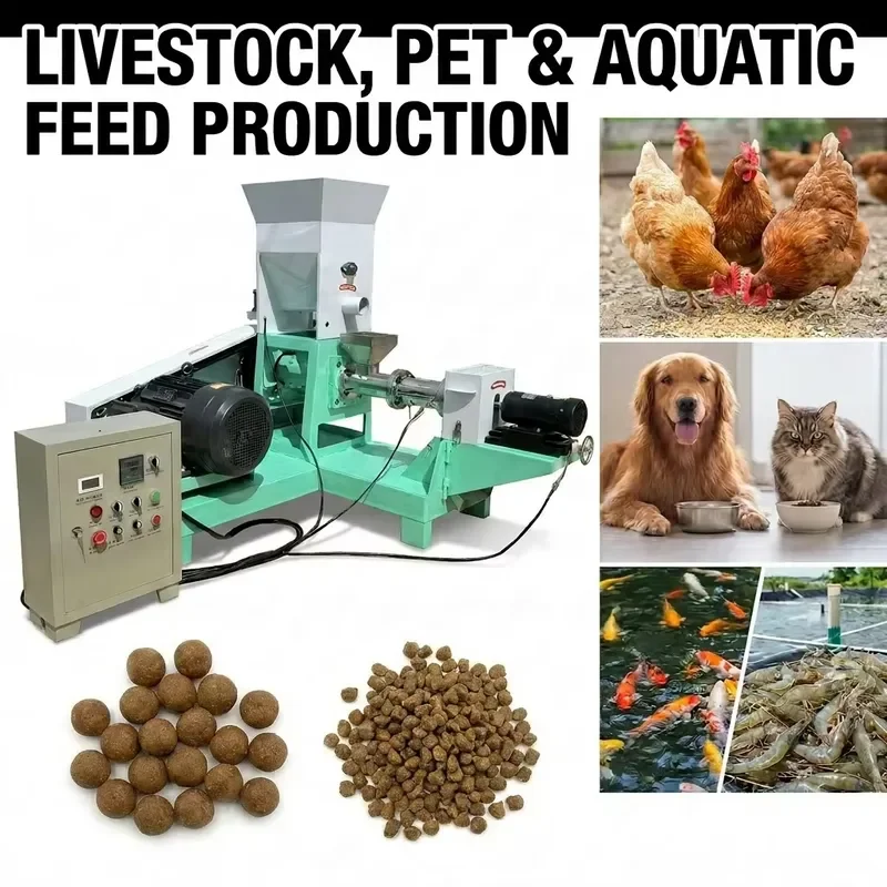 DGP Series Floating Fish Feed Machine No Boiler Needed Shrimp Tilapia Feed Extruder Pet Dog Food Granulator for Poultry