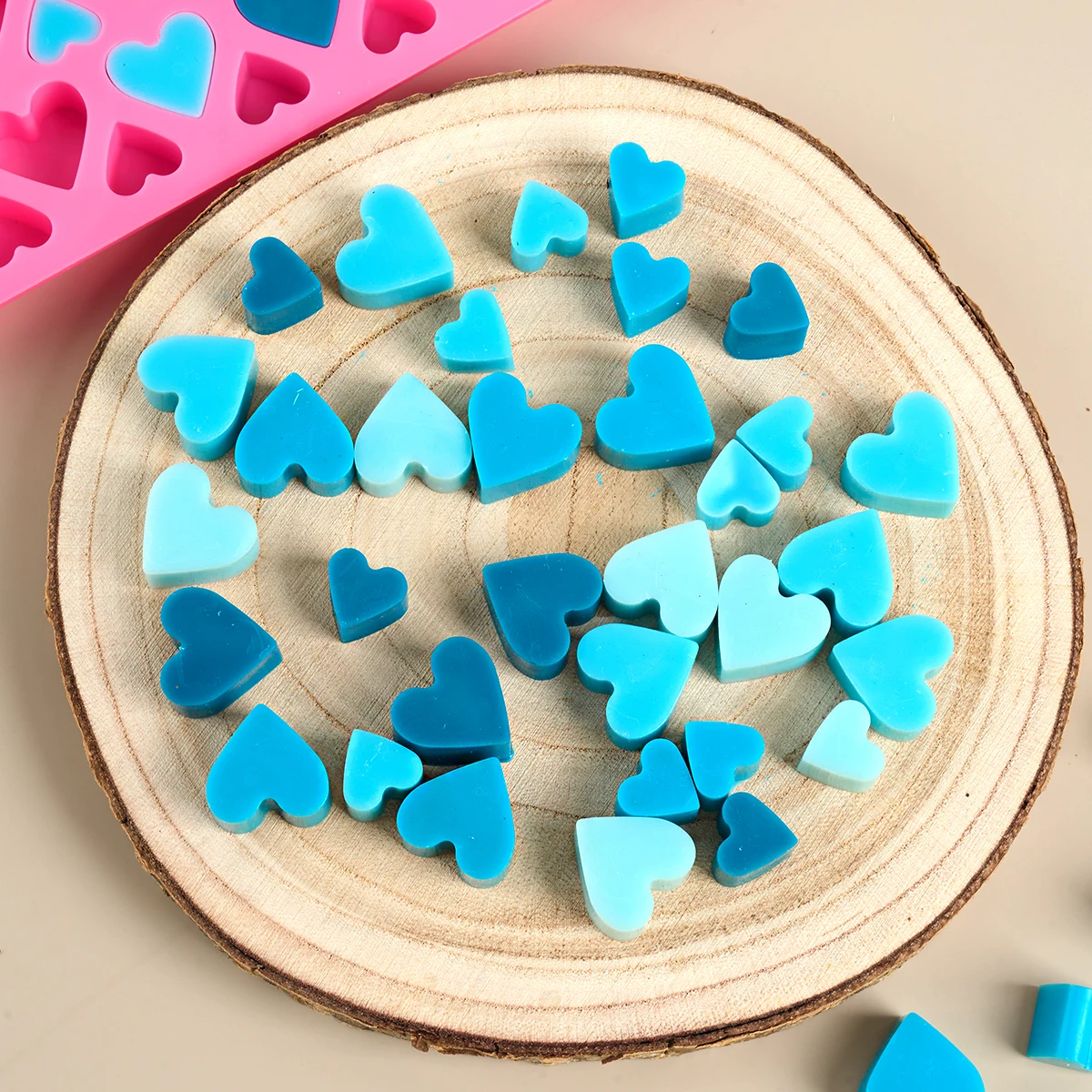 55/56 Holes Heart Silicone Candle Mold DIY Mini Love Aromatic Candle Soap Making Mold Chocolate Cake Valentine\'s Day Gifts Decor