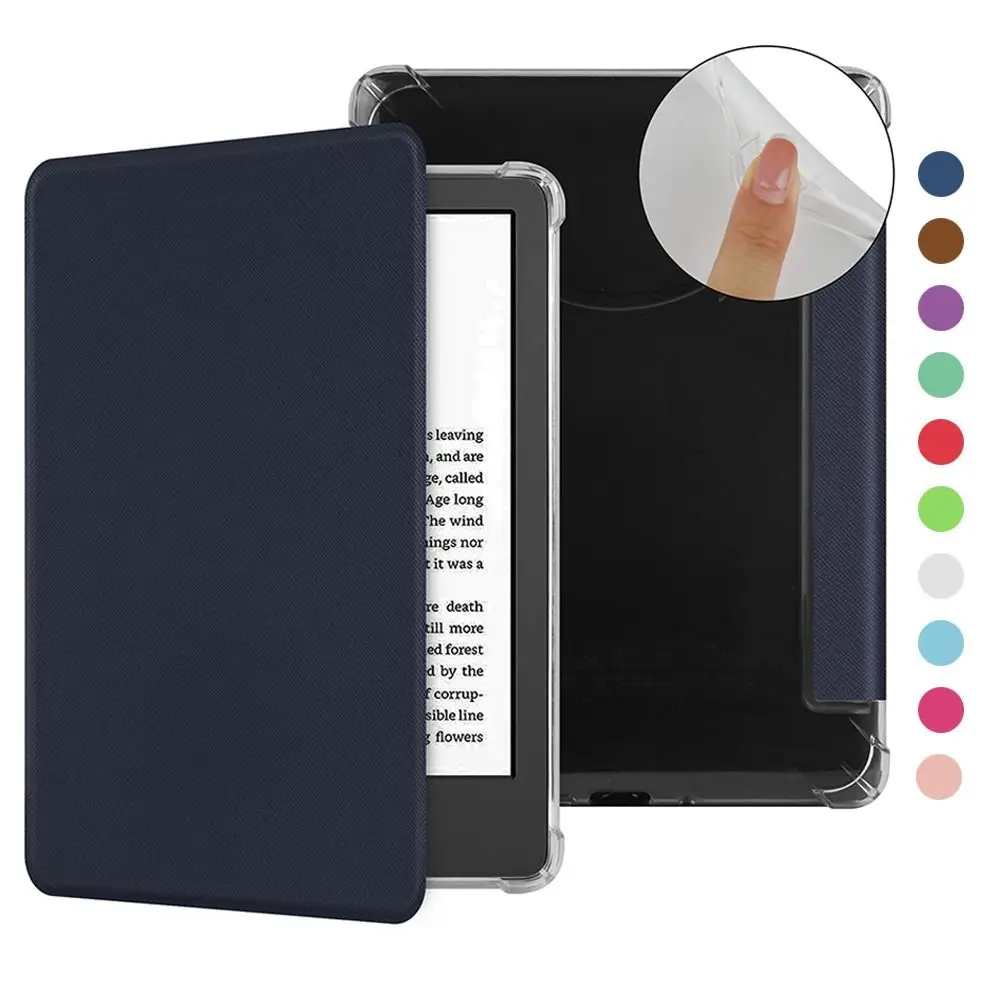

6.8" 11th Folio Case Auto Wake/Sleep Soft Protective Cover Smart Transparent Shell for Kindle Paperwhite 2024 7 inch (12th Gen)