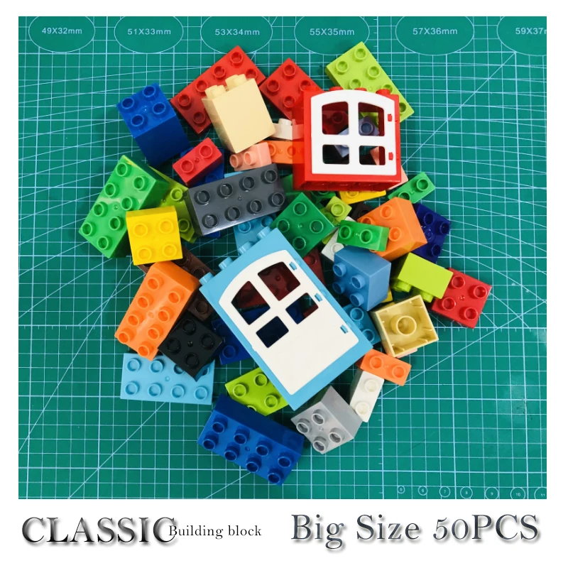 NEW 50PCS Children's Building Block Toys Compatible with Colored Large Particle Building Block Set Children's Creative Toys