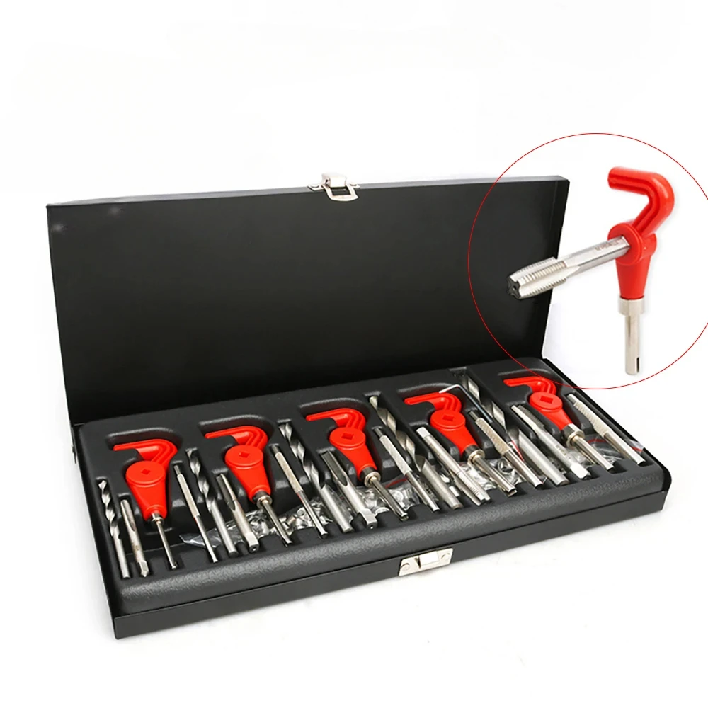 New Style 131pcs Thread Repair Tool M5 M6 M8 M10 M12 Twist Drill Spanner Wrench Threading Tools For Restoring Damaged Threads