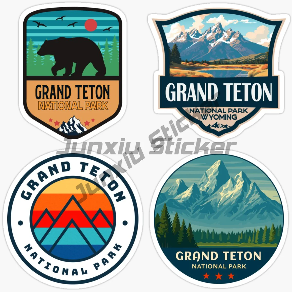 GRAND TETON NATIONAL PARK America Tourist Commemorative Stickers Decorate Motorcycle Helmets with Self-adhesive Stickers