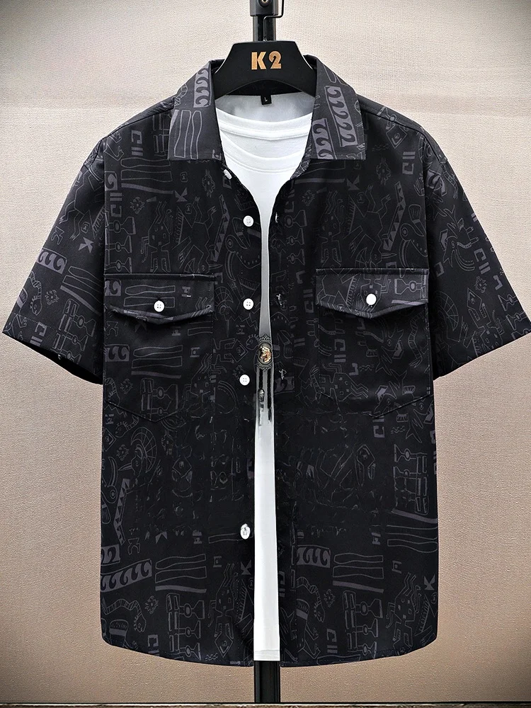 

MoChao американский большой размер ort Sve irt мужской летний новый Sle Haome свободный воротник повседневный модный бренд irt