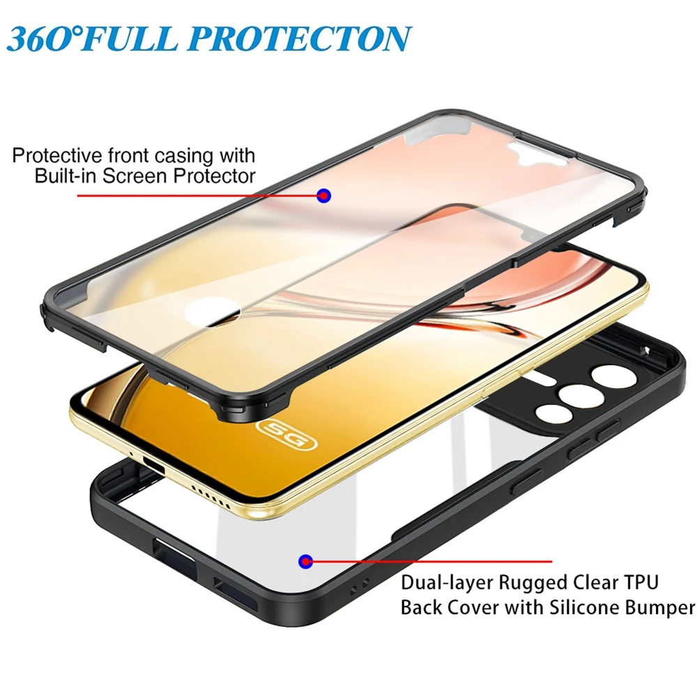 Funda VIVO V23 360 Full Phone Case on for VIVO Y20I Y20 Y20S Y12S Cases Luxury Shockproof Protection Film Bumper Back Cover Capa