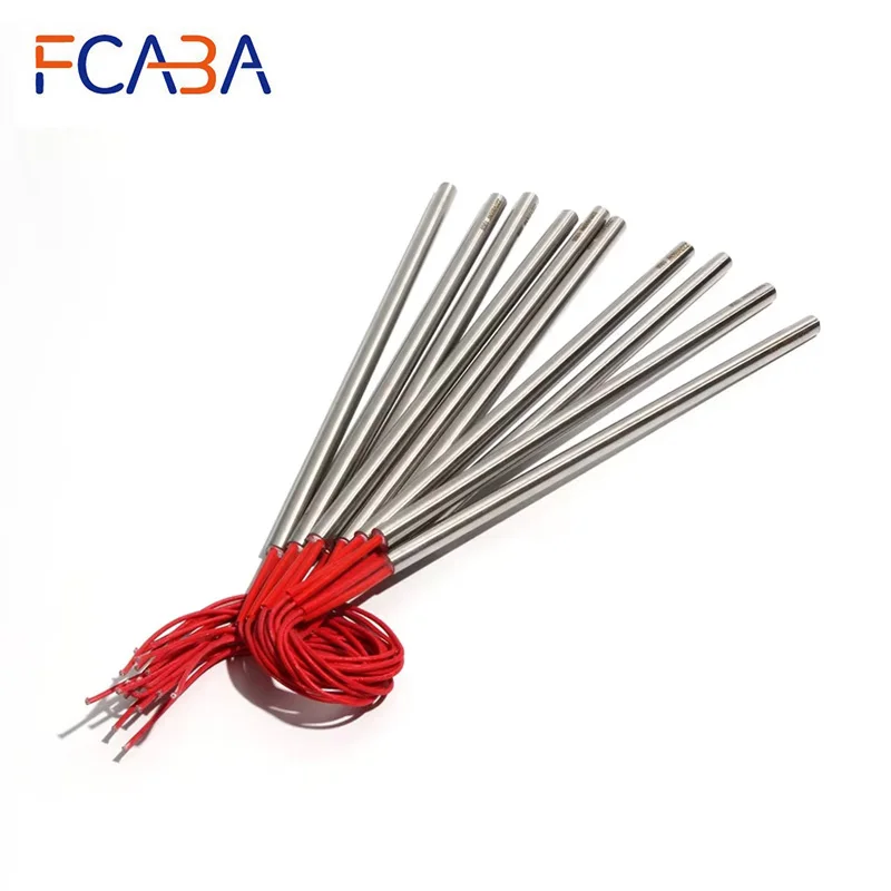 FCABA Cartridge Heater Heating Element 201 Stainless Steel 10PCS 12mm 250mm Heating Pipe 110V/220V/380V 750W Cylindrical Heater