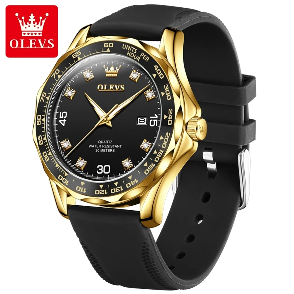 OLEVS 9988 Quartz Watches for Men Green Water Ghost Series Luxury Brand Man Watch Luminous Calendar Waterproof Men's Wristwatch