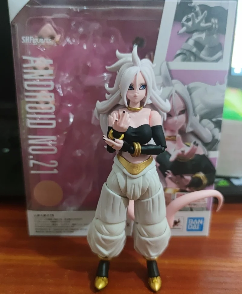 Bandai Anime Shf Dragon Ball Z Android 21 S.H.Figuarts Oryginalna figurka akcji 14,5 cm Anime Kolekcjonerska dekoracja Model Zabawki Prezent