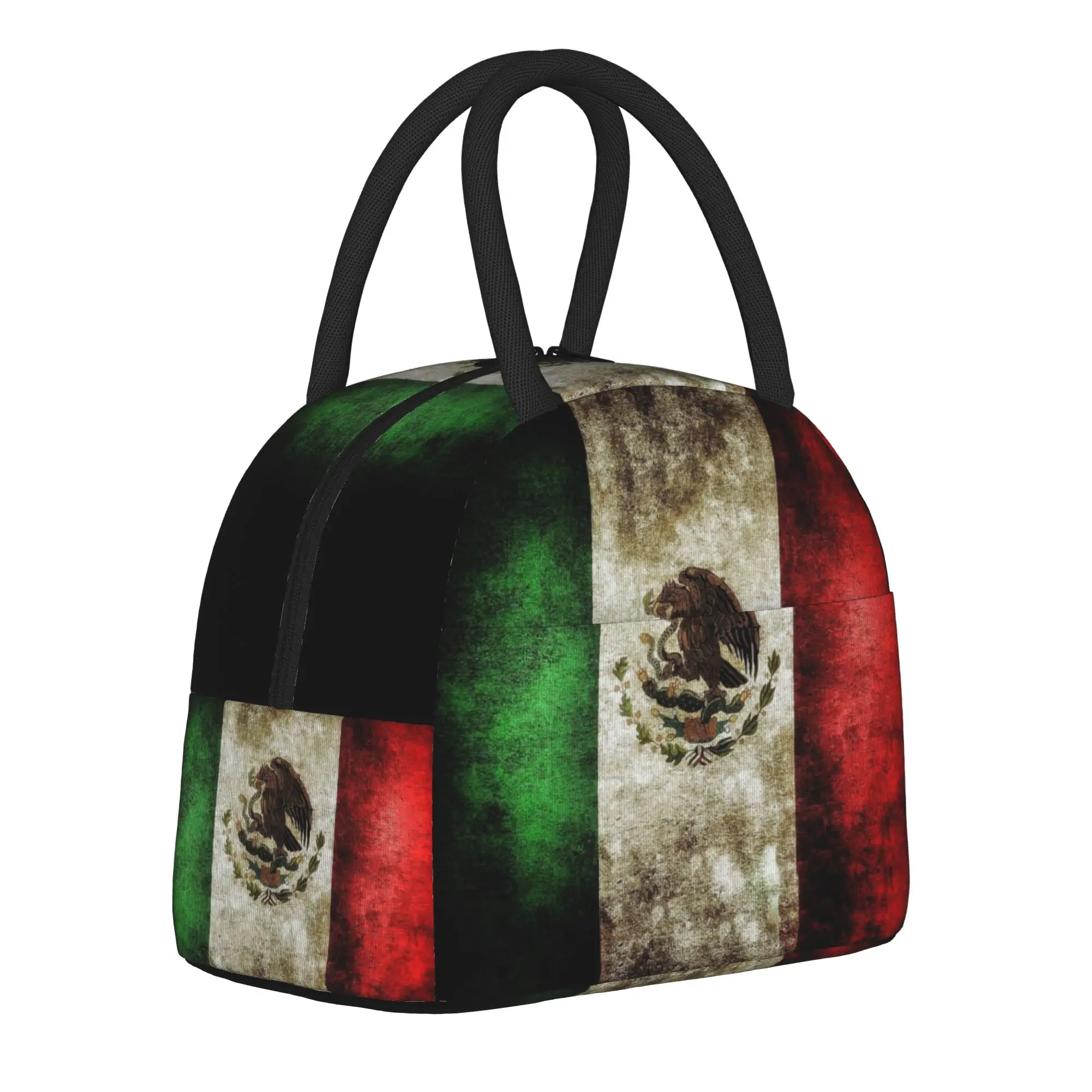 Mexico Flag Insulated Lunch Bags for Men Women Storage Food Box Portable Cooler Thermal Bento Box for Work
