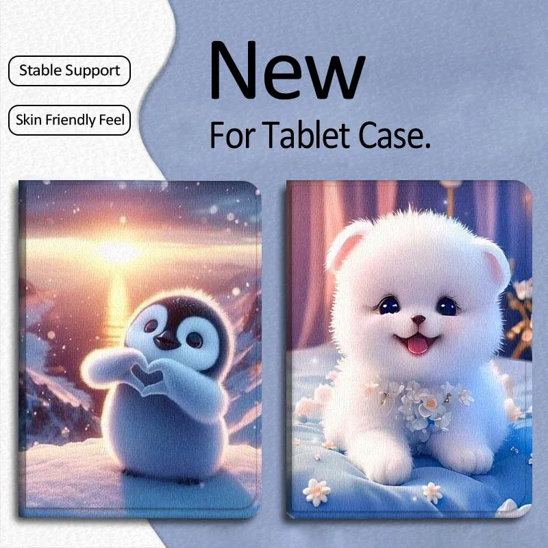 

Cute Cat Penguin Art For Xiaomi Mi Pad Mini 4 5 6 7 SE Pro Plus Redmi Pad 2 SE 2025 8.8 11 Foldable Tablet Case Gift