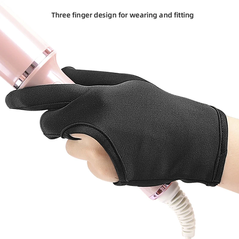 1Pcs Multifunction Heat Resistant Gloves Reusable Black Cotton Gloves Use With Curling Iron Professional Hair Styling Tool