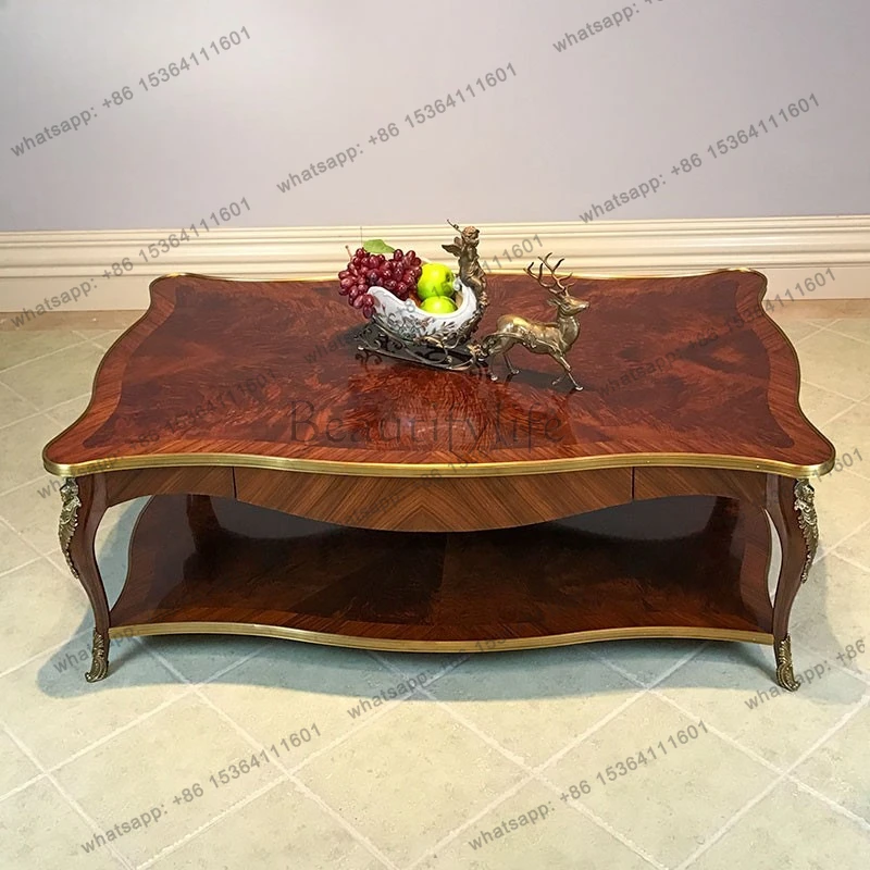English neoclassical coffee table castle living room coffee table villa mansion copper furniture