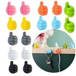 Silicone Thumb Wall Hook Self Adhesive Thumb Cable Organizer Clips Wall Hooks for Hanging Data Cable Earphone Belt Key Storage