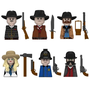 MOC-SOVIETIC MILITARES USS CONSTRUCTION BLOCKS, Soldier Figures, Western Cowboy, Detective Militium, Pilot Weapon, Green toy, Present Bricks, K014 4 Main sales hat of the American cavalry - №2