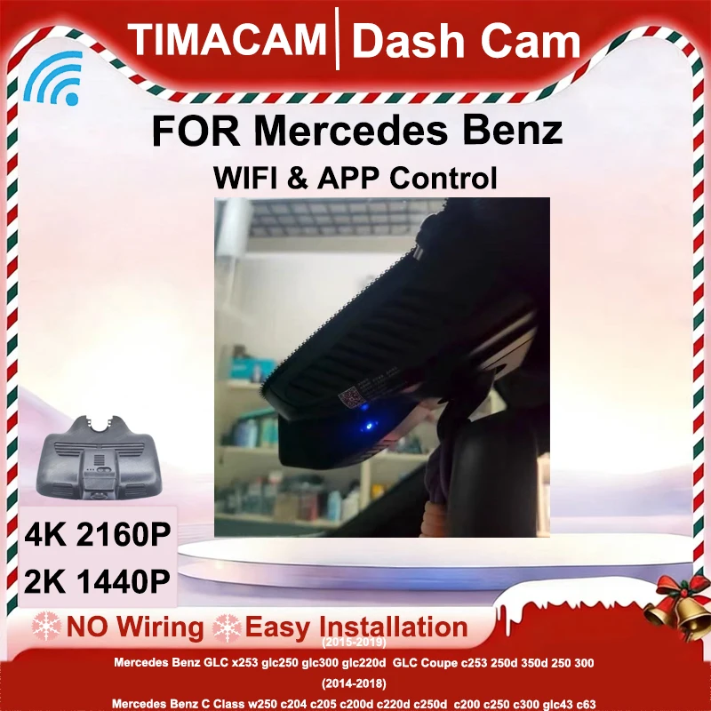 TIMACAM Dash Cam For Mercedes Benz C Class 200d 220d 250d 200 250 300 w205 c204 c205 2014-2018 GLC x253 C253 glc43 glc63 c43 c63