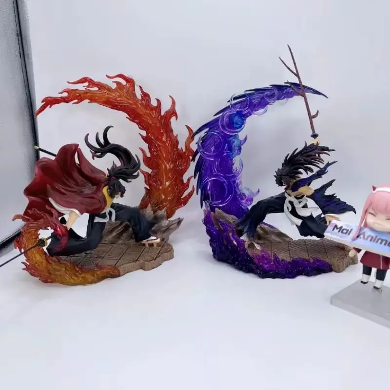Figurka anime Demon Slayer 23 cm Kokushibou kontra Tsugikuni Yoriichi, model kolekcjonerski z PVC, statuetka, ozdoba, zabawka, prezent