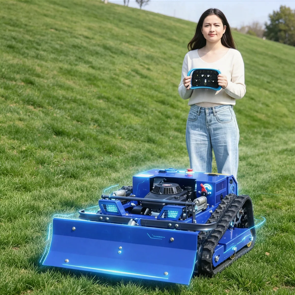 Customized Heavy Duty Remote Control Lawn Mower Commercial Outdoor Maintenance remote control lawn mower