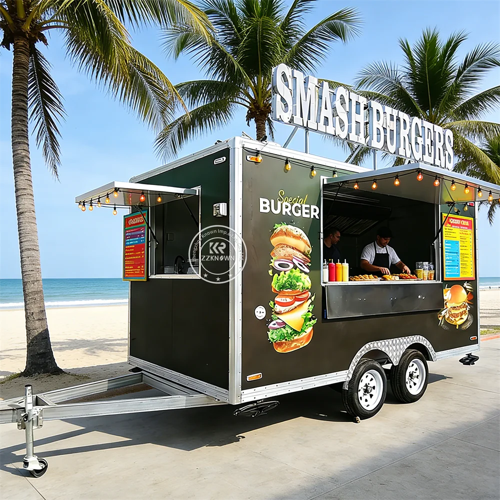 

Custom Ice Cream Dessert Food Truck Stainless Steel Mobile Drink Food Trailer with Custom Equipment