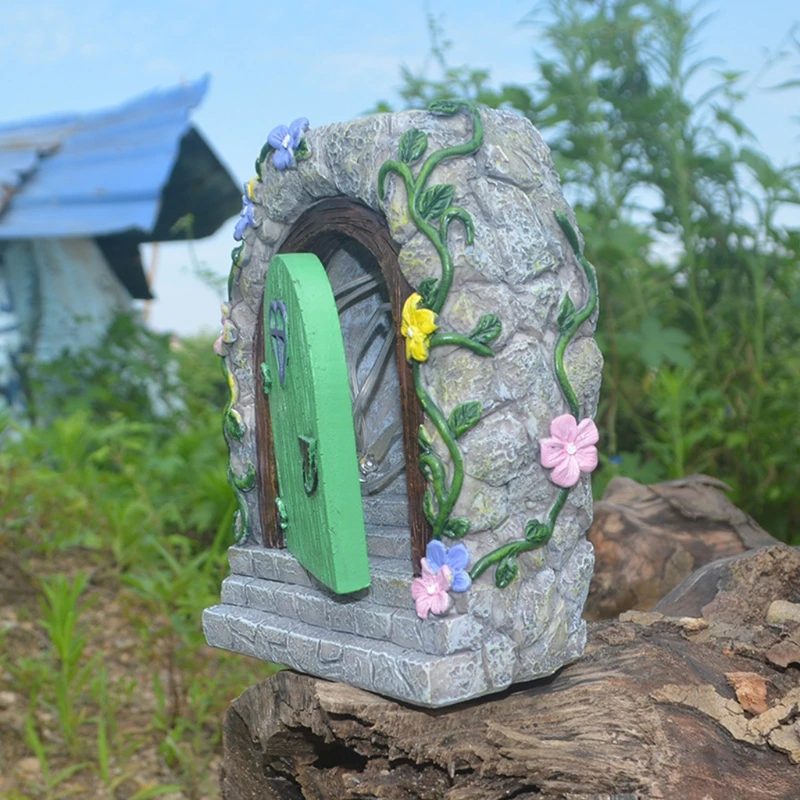 Bonita puerta hadas para jardín, estatua patio energía Solar, estatuilla brillante, escultura para puerta, envío