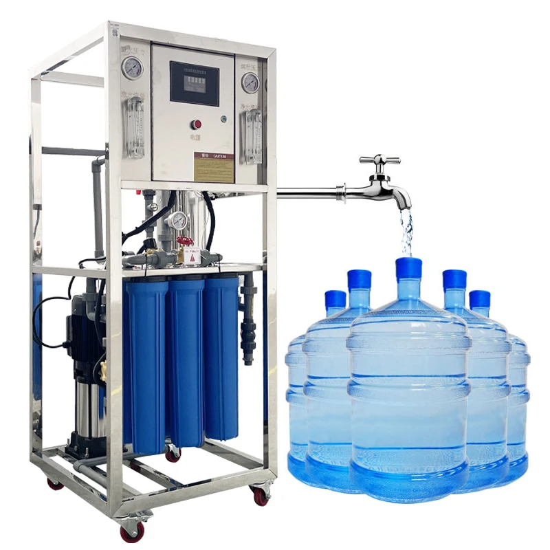 Without Water Tank Cheap Small Blue Bottle 0.25T/H Water Treatment Equipment First-stage RO Water Filtration
