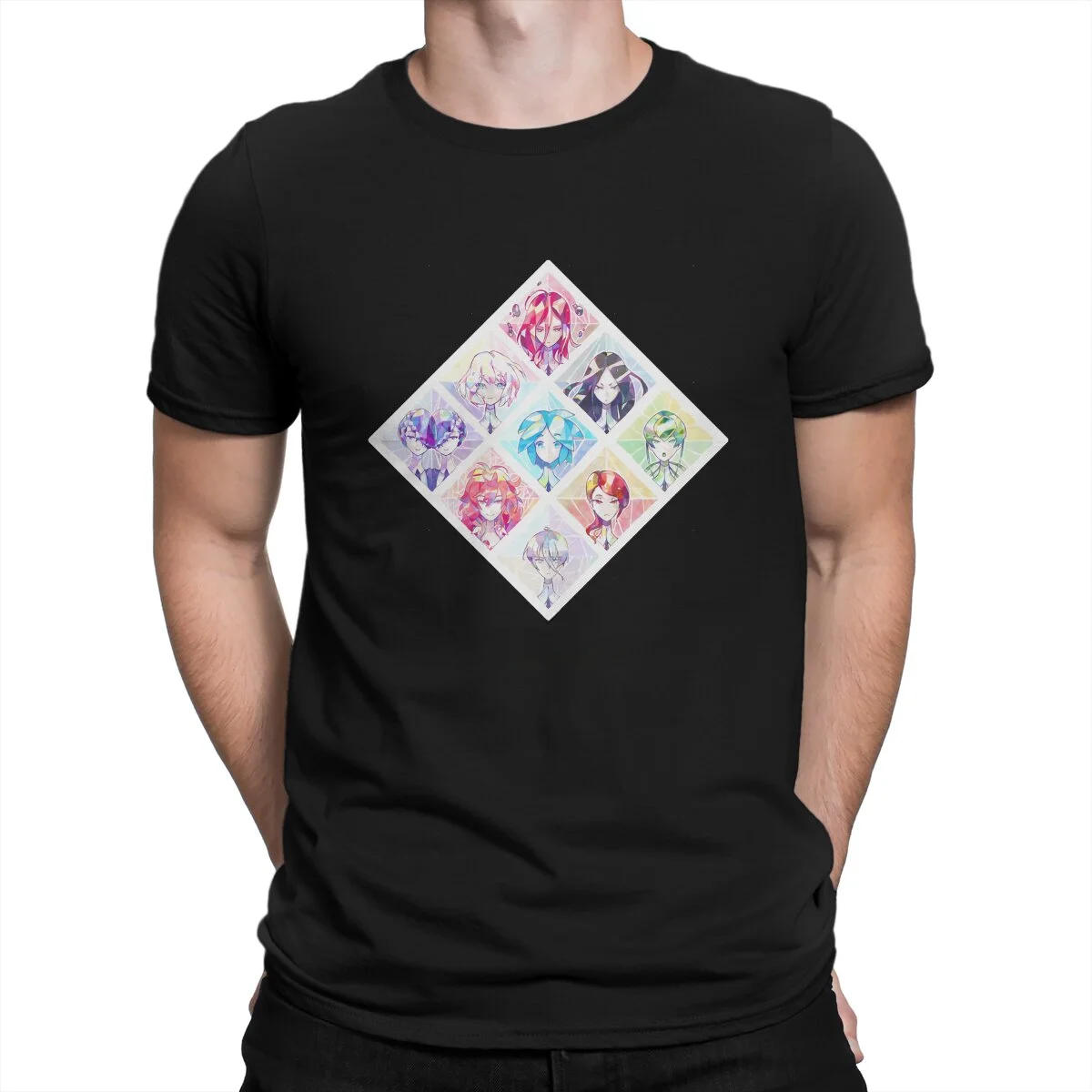 Camisetas clásicas de la tierra de las gemas de Houseki No Kuni para hombres, ropa de calle de algodón puro Harajuku, cuello redondo, nueva llegada de moda