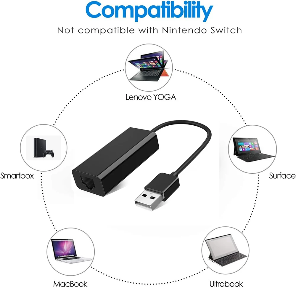 USB Network Adapter RJ45 USB-C Network cable USB Gigabite Ethernet Adapter 100Mbps Realtek USB to RJ45 network adapter for Macs