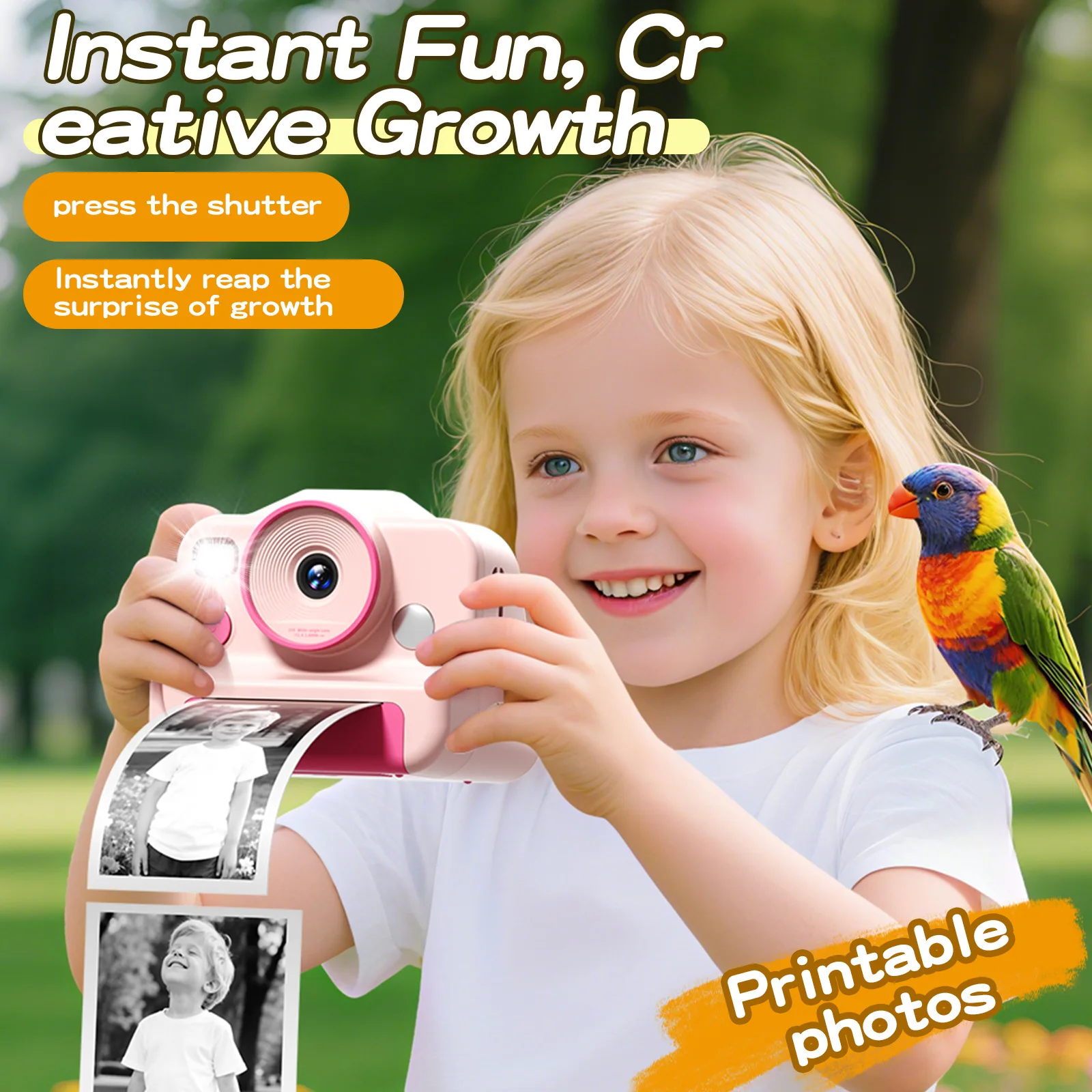 Puzzel Kinderprintcamera HD Digitale Polaroidcamera Polaroidcamera voor kinderen