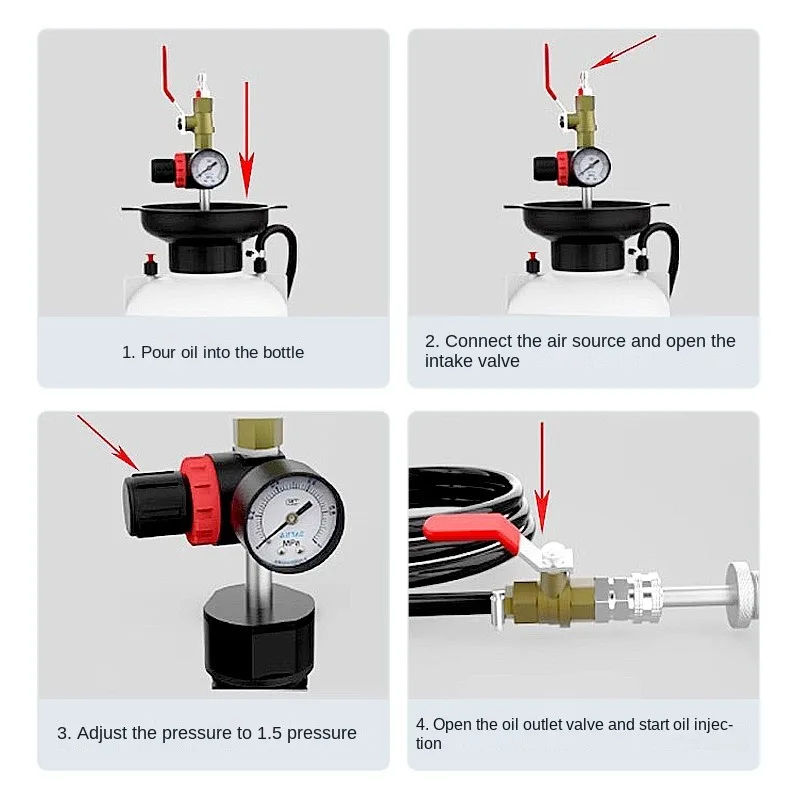 Pneumatic transmission oil filling tool, gear oil replacement machine, automatic gearbox oil filling machine, oil filler, oil pu