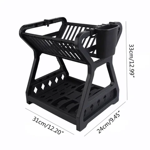 2021 Kitchen Dish Bowl Drying Holder Storage Rack with 2-Layer Chopstick Cage Dish Filter Rack Tableware Storage Tray Box Basket