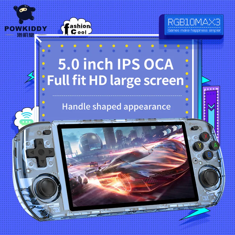 

Powkiddy Rgb10 Max3 Portable Psp 5.0-Inch Ips Oca High-Definition Large Screen Supports Open Source Retro Handheld Game Console