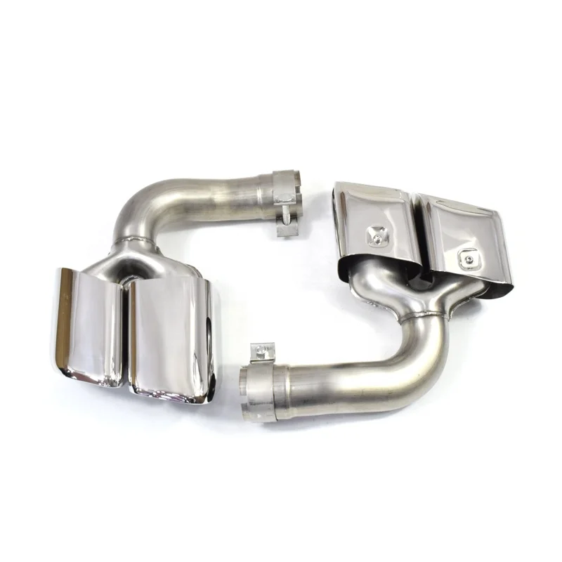 SYPES Silver Exhaust Pipe 304 Stainless Steel Muffler Tip For Porsche Cayenne Turbo 2018-2020 Exhaust Square Tailpipe