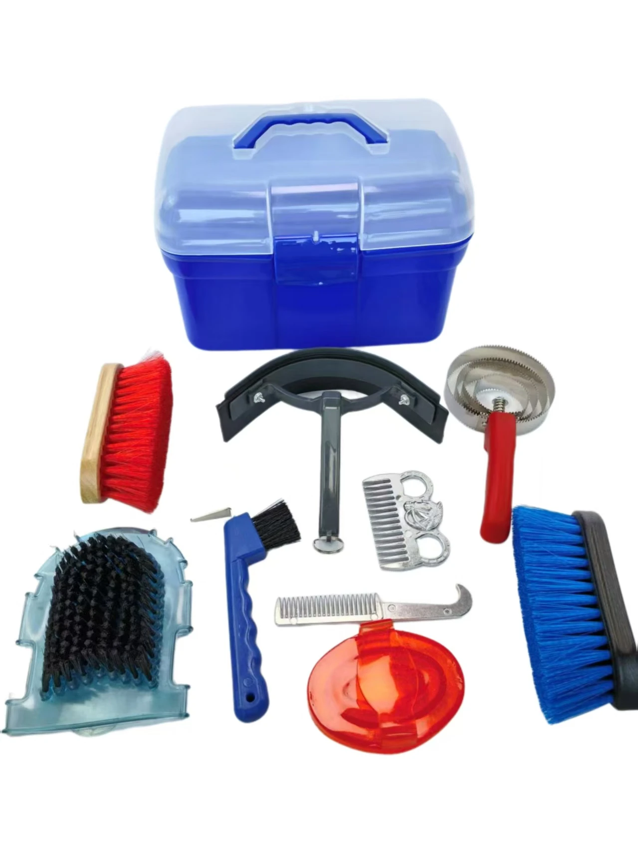 أدوات غسيل الحصان فرشاة طقم تنظيف الحصان فرشاة الحصان فرشاة ناعمة كشط العرق مقبض خشبي فرشاة لوازم مستقرة