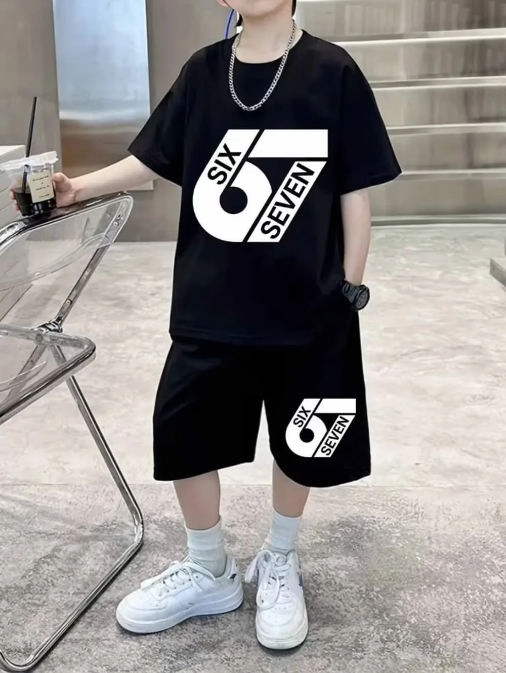 New Cool 67 Funny 3D Print Kids T-Shirt Shorts Set Fashion Children's Clothes Casual Boy Girl Short Sleeve Shorts Football Sets