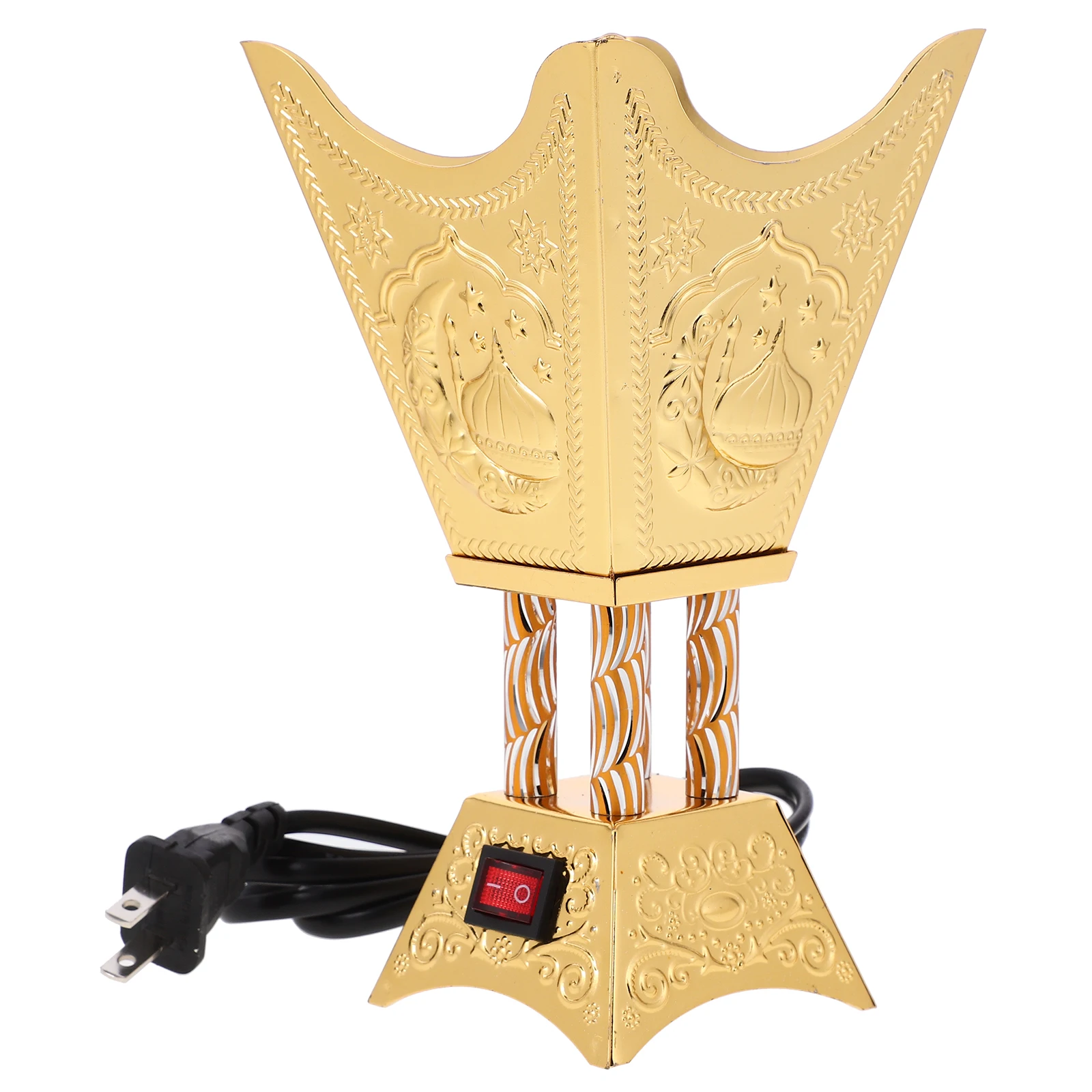 

Electric Incense Burner Aroma Stove Decorative Censer Home Centerpiece Iron Material Compact Size Middle Eastern Style