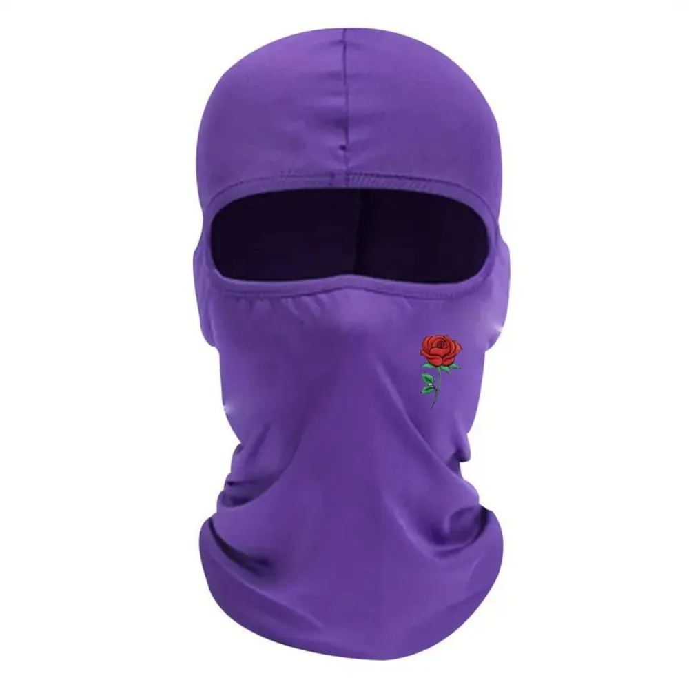قبعة بالاكلافا مطبوعة بالورود عالية الجودة مقاومة للرياح والشمس والأشعة فوق البنفسجية، قناع وجه كامل، قناع للتزلج لركوب الدراجات في الهواء الطلق