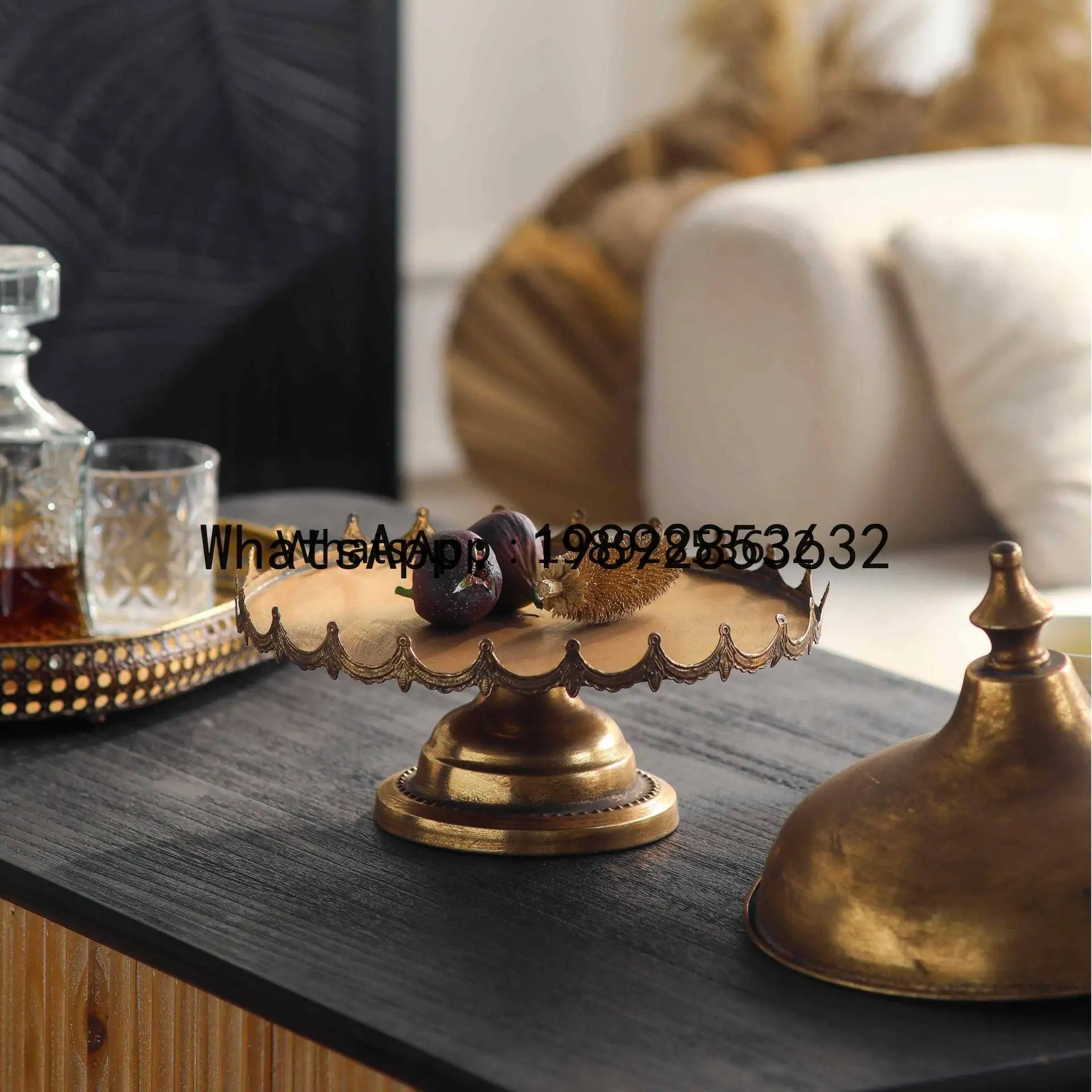 

G1 French Antique Iron Art Metal Tray Photography Prop for Photoshoots, Homestay Hotel Interior Decoration Ornament
