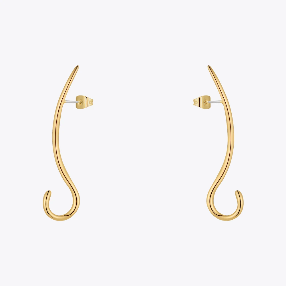 

ENFASHION Hiphop Hook Drop Earrings For Women Pendientes Mujer Gold Color Earings Fashion Jewelry Christmas Wholesale E221458