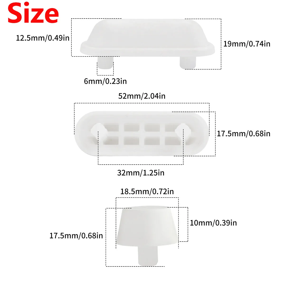 30Pc 32mm Wood Toilet Seat Buffers Bumper White Button Round & Long Cushion Stopper Bumper Bathroom Lifter Kits WC Universal DIY