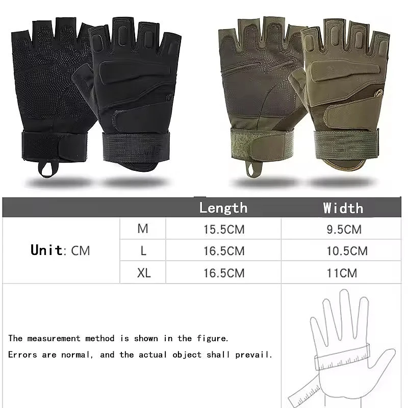 Men's Half Finger Tactical Gloves for Outdoor Protection Sports Cycling Rock Climbing Mountain Climbing Anti Slip Gloves