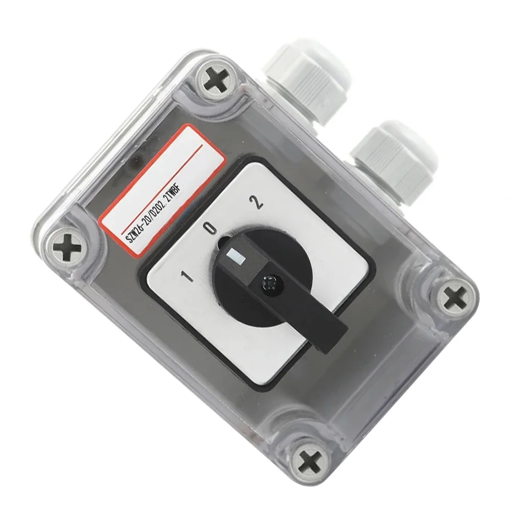 

3-Pole 20A Rotary Cam Changeover Switch SZW26-20 With IP65 Sealed Enclosure For AC/DC Industrial Applications And Motor Reversal