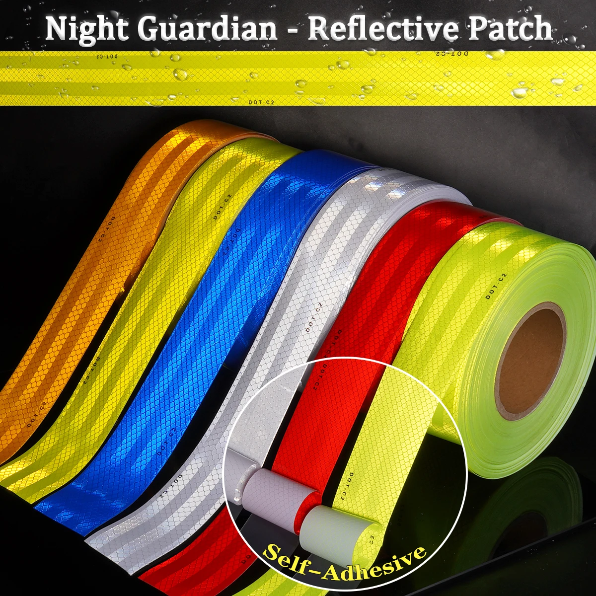 CE DOT-C2 High Strength Reflective Tape High Viscosity Waterproof Safety Warning Stickers Truck Trailer Bicycle Warning Tapes