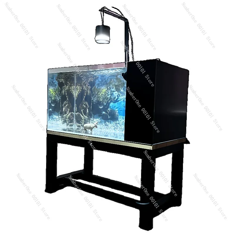 

Новый рабочий стол для гостиной и офиса с обзорным потоком «Дракон и золотая рыбка» Ультра-белый стеклянный самоциркуляционный боковой фильтрующий бак