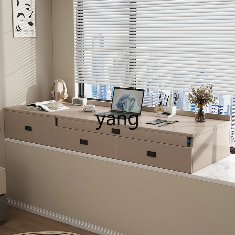 TGF custom bay window cabinet telescopic countertop with lock desk storage window sill storage dressing cabinet integrated
