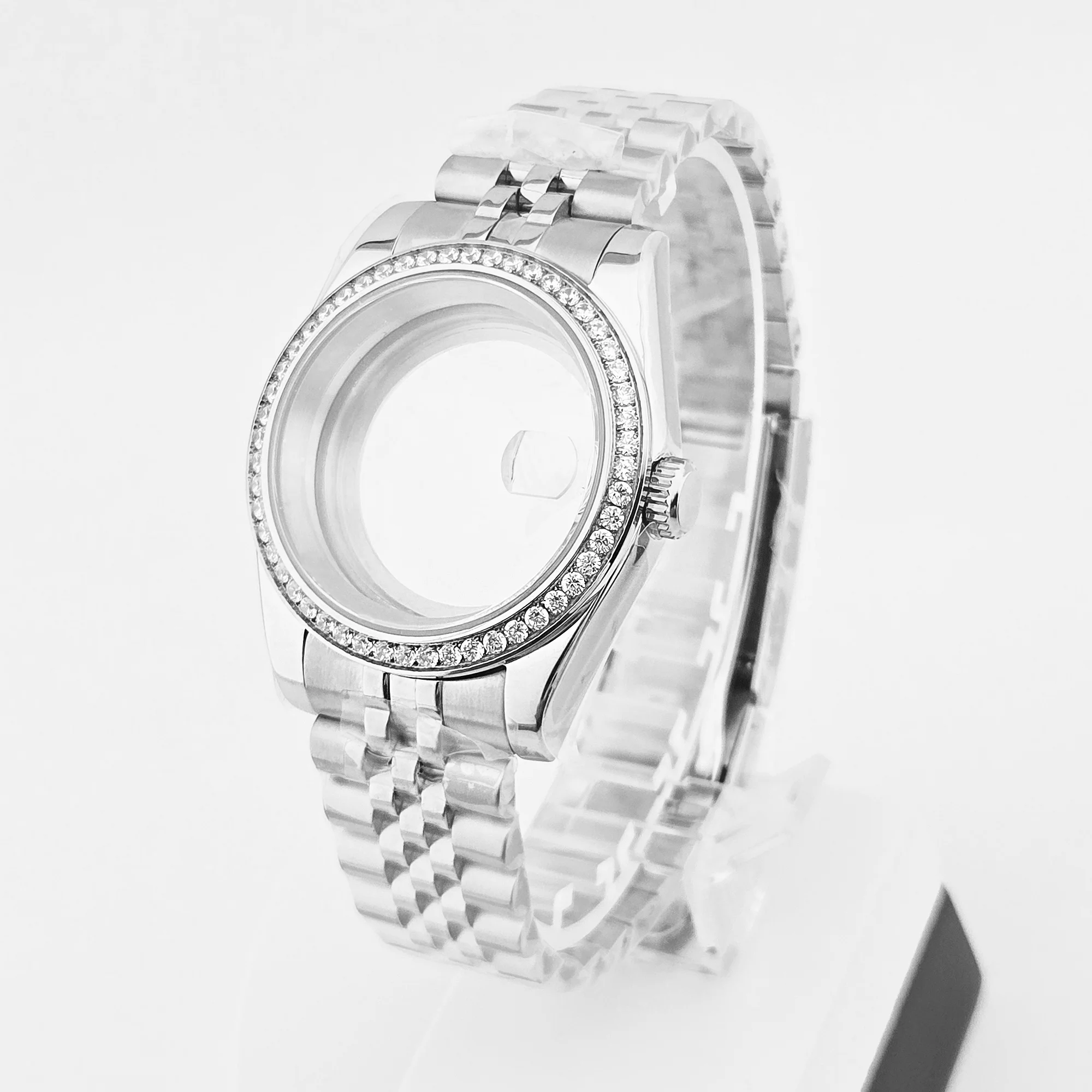 NEITON Diamond NH35 Case Strap 36MM/39MM Polish Watchcase Sapphire Glass 10bar for Datejust NH36 Movement Watch Accessories Part image 2