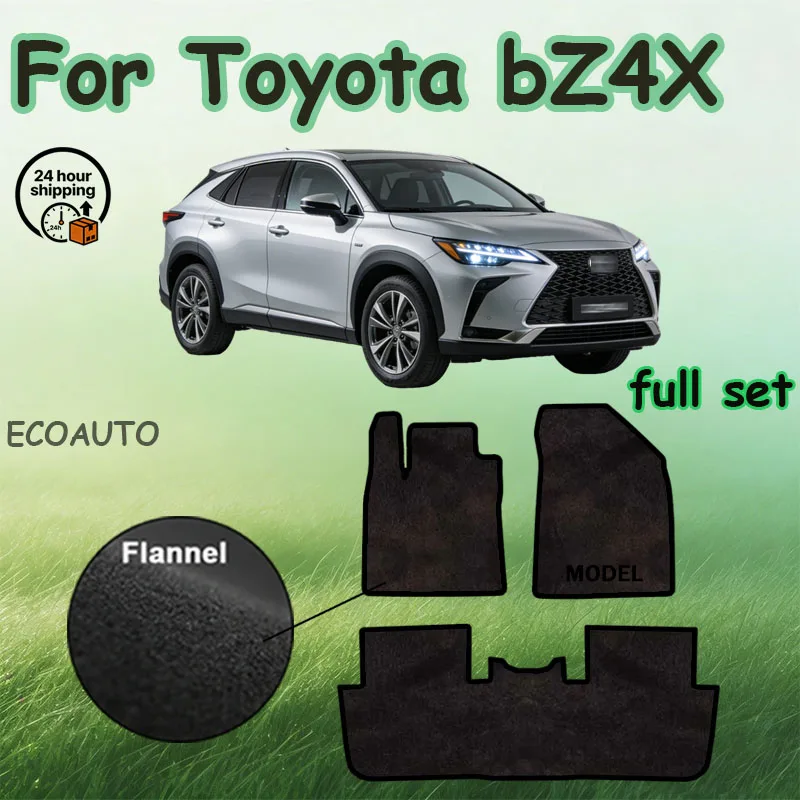 

Velour mats Car Floor Mats For Toyota bZ4X EA10 Subaru Solterra 2022~2025 5-Door SUV Luxury Foot Carpets black